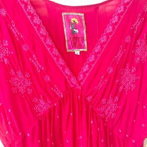 FINAL PRICE: Johnny Was silk, baby doll top